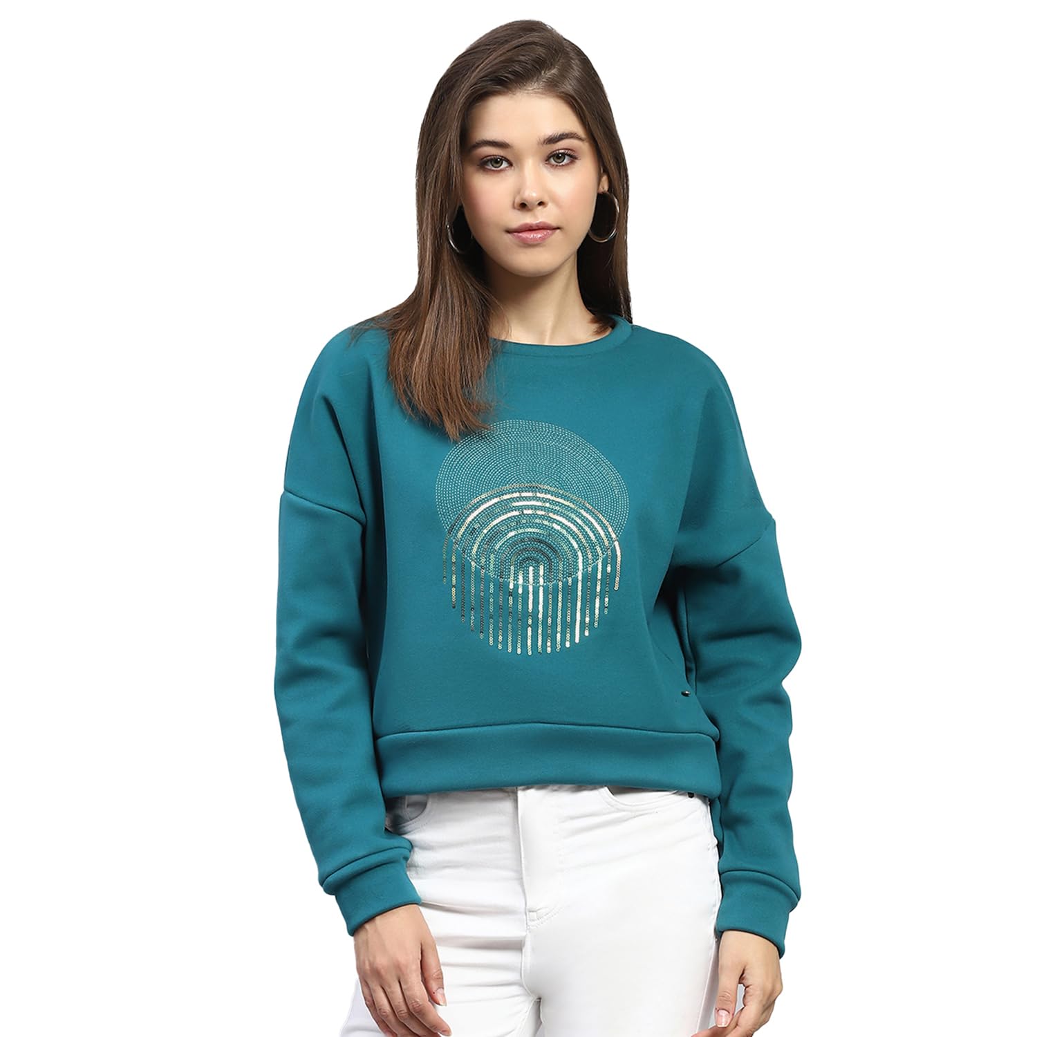 monte carlo Printed Green Round Neck Full Sleeve Sweatshirt for Womens-picture-29