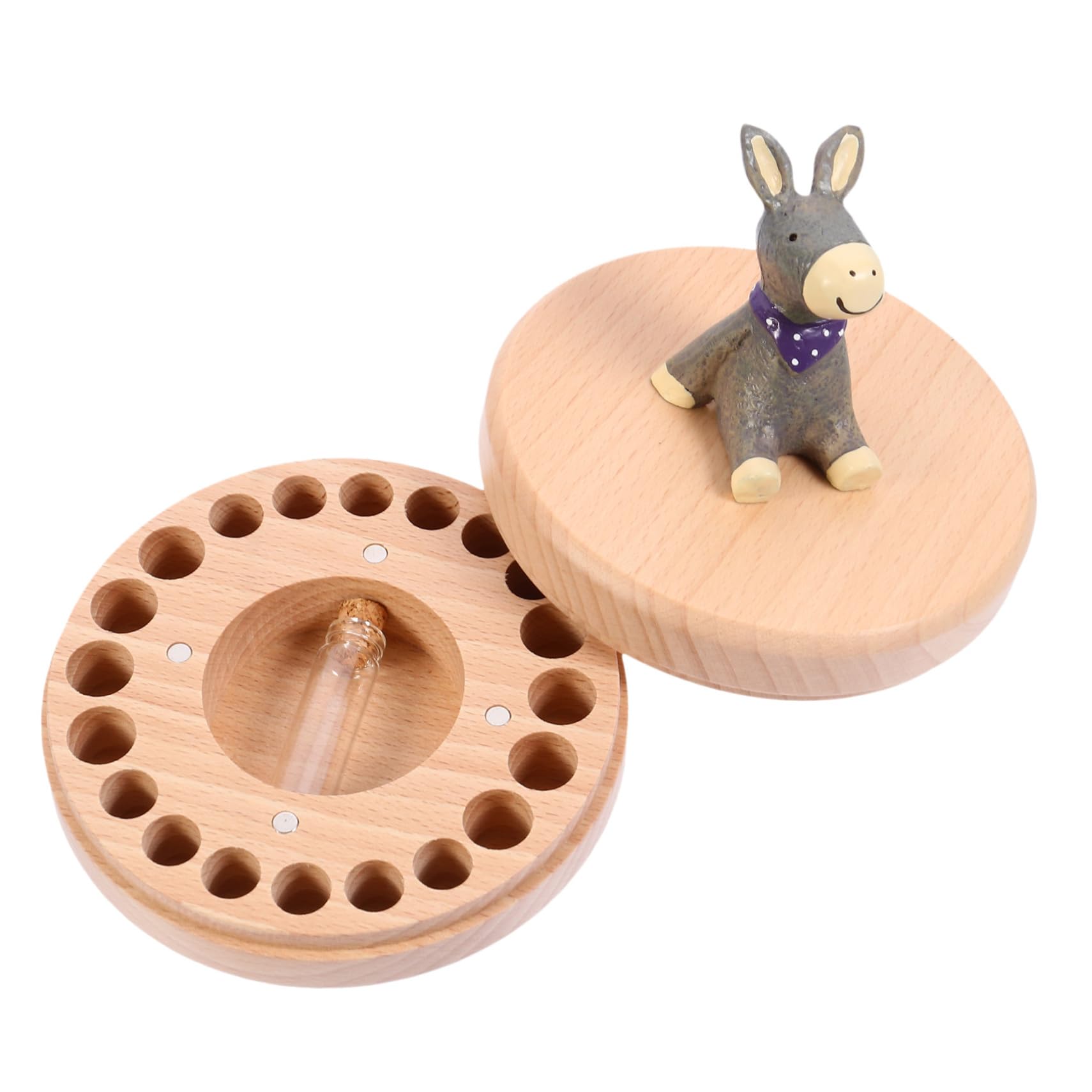 ERINGOGO 1juego Caja De Recuerdos Para Dientes De Leche Infantil Organizador De Almacenamiento De Dientes Deciduos Diseño De Animales De Cuento Para Bebés y Incluye Espacios Para Fechas y