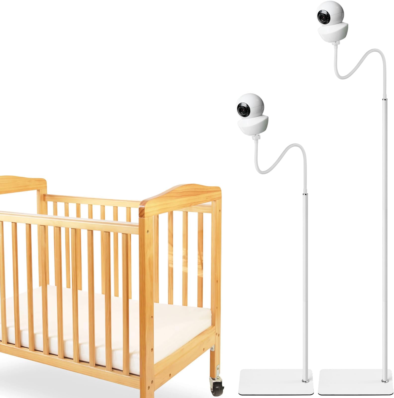 iTODOS Baby Monitor Floor Stand Holder Compatible with Babysense Video Baby Monitor V43/ HDS2/ V24R,Keep Baby Away from Touching,Strong and Heavy Metal Materials,More Safety
