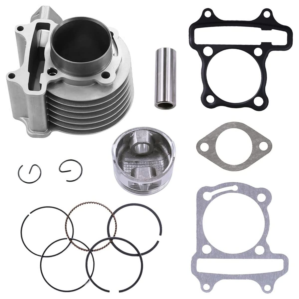 PRO BAT GY6 57.4mm Bore Cylinder Kit with Piston for 4 Stroke Scooter 150cc 157QMJ Engine Moped ATV Quad Bike Motor