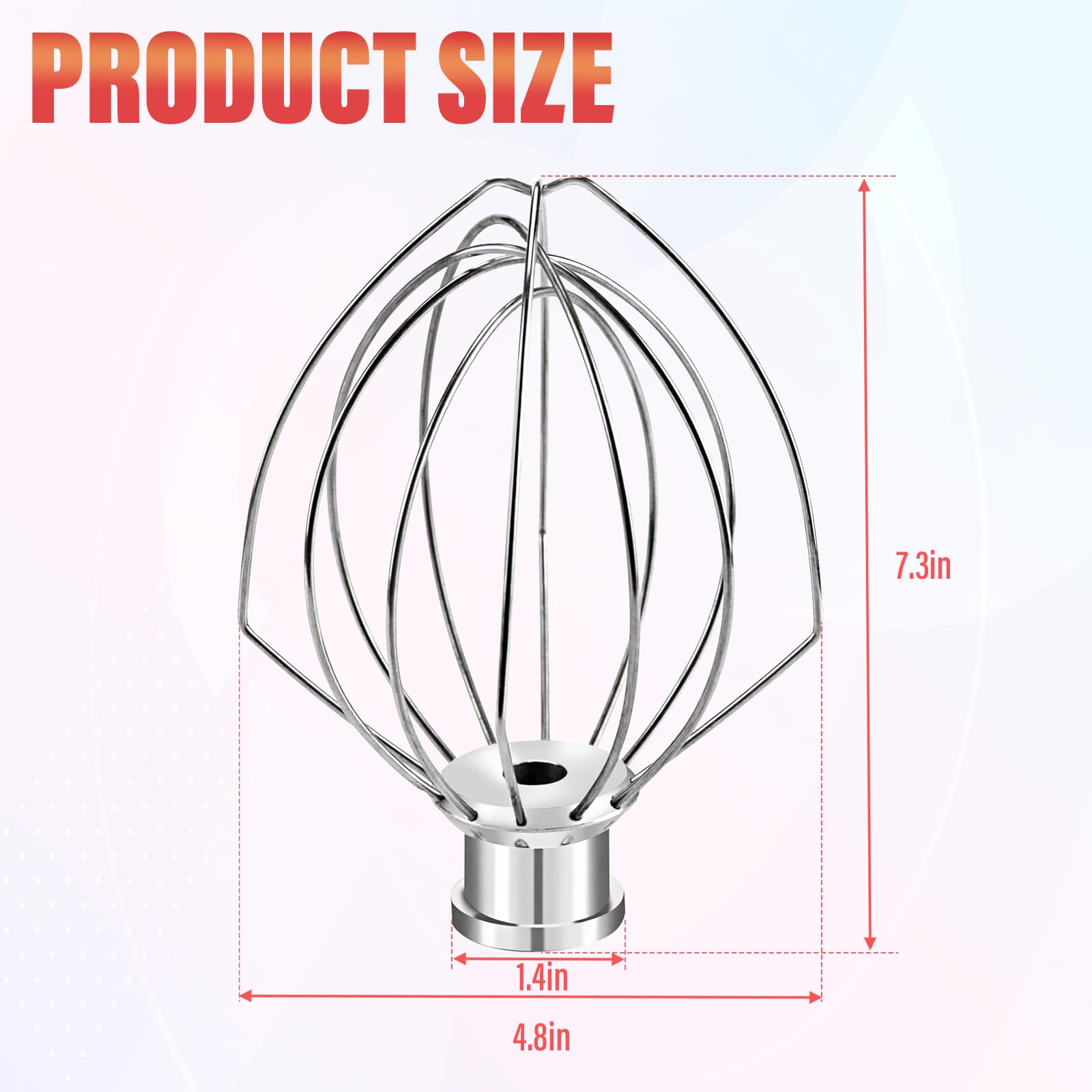 ice cream maker attachment for stand mixer KN256WW 6-wire Stainless steel egg white mixer attachment Applicable to Professional 600, Pro 6500, KP26M1X, KD2661X Cake mayonnaise whiskey