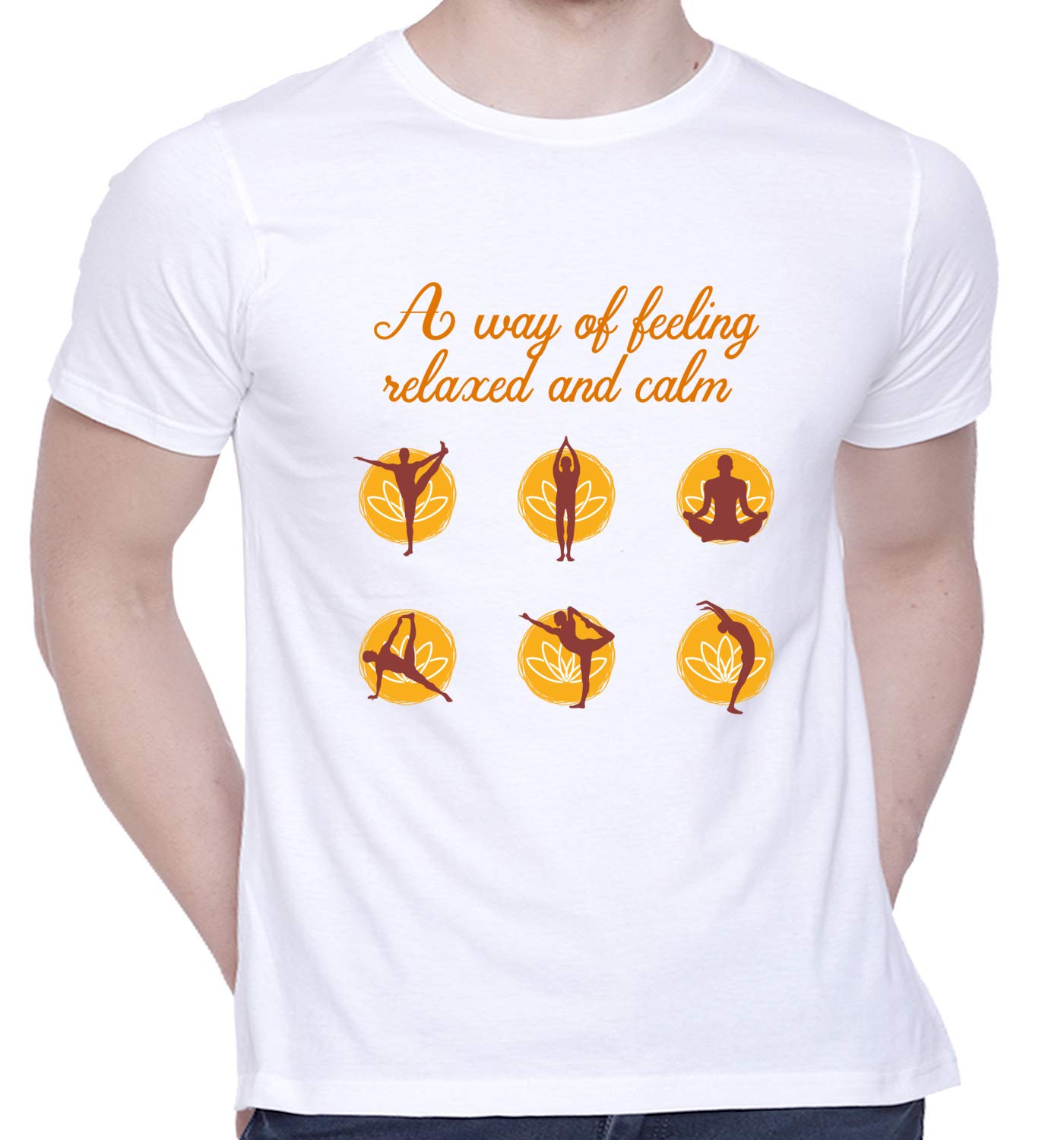 creativit Graphic Printed T-Shirt for Unisex Yoga Tshirt | Casual Half Sleeve Round Neck T-Shirt | 100% Cotton | D00585-28-picture-45