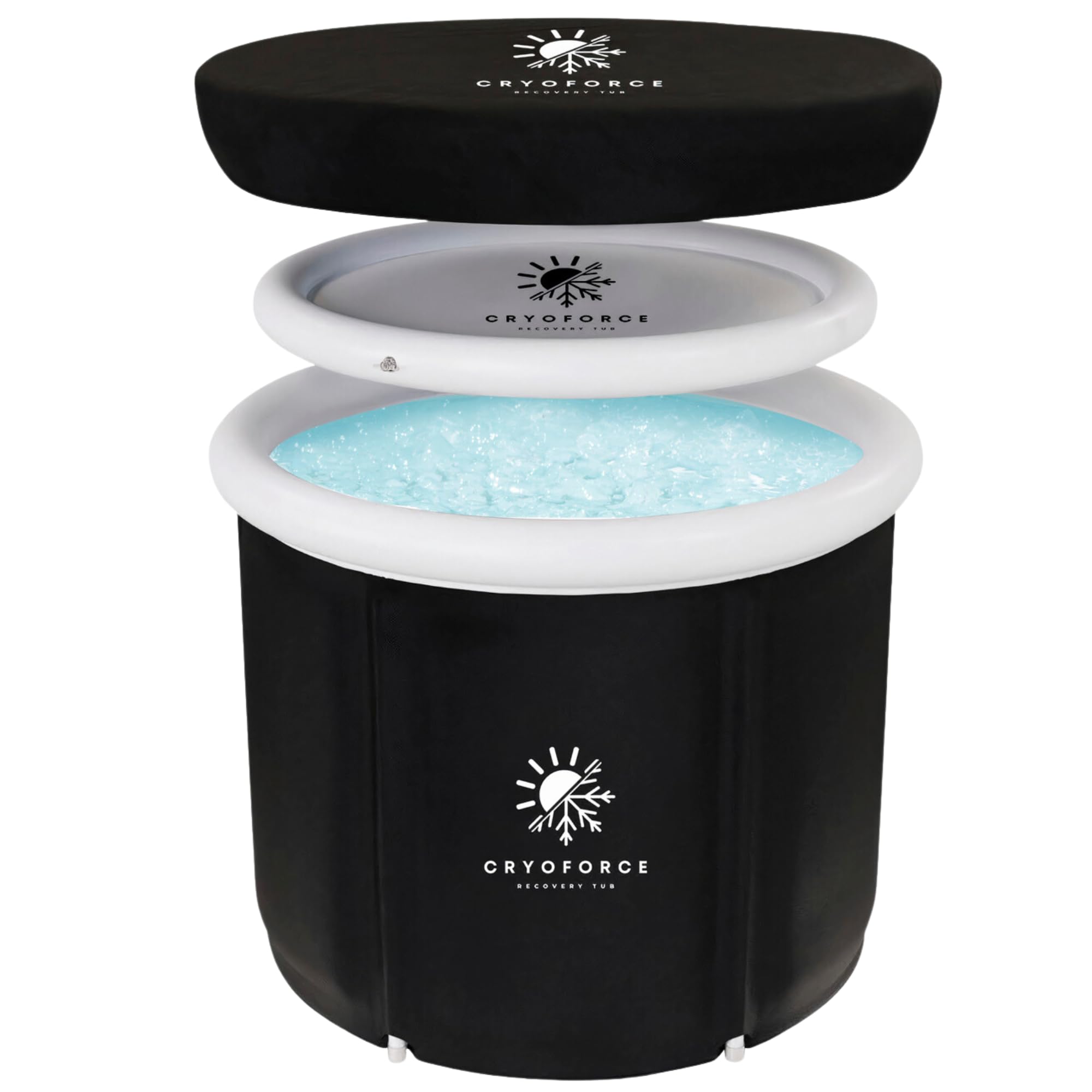 CryoForce Large Ice Bath for Athletes - Portable Free Standing Cold Plunge Tub for Outdoor Cryotherapy
