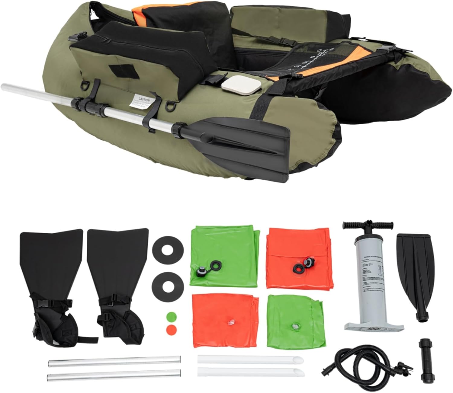 Inflatable Fishing Boat Outdoor Fishing Raft with Boat Oar & Hand Air Pump Backrest Adjustable Inflatable Boat Dual Air Valve Inflatable Fishing Raft, 53.5×41.3inch Inflatable Fishing Boat Outdoor Fishing Raft with Boat Oar & Hand Air Pump Backrest Adjustable Inflatable Boat Dual Air Valve Inflatable Fishing Raft, 53.5×41.3inch