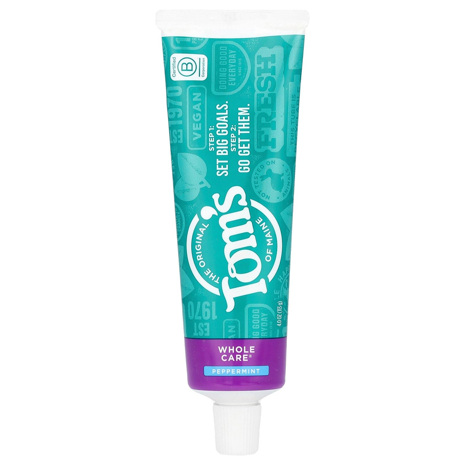 Tom's of Maine Whole Care Natural Toothpaste with Fluoride, Peppermint, 4 oz.