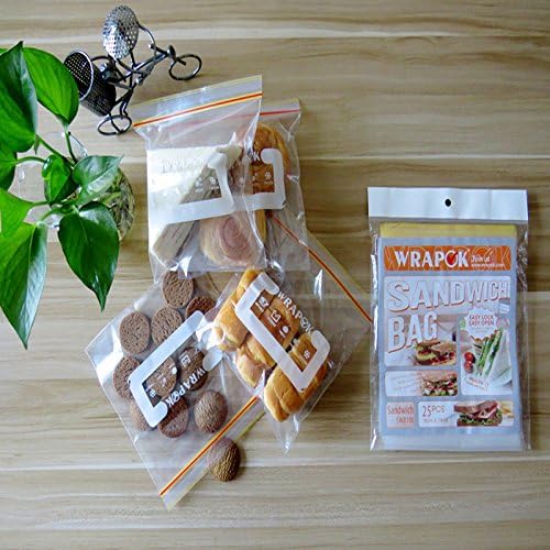 25PCS eco-friendly Plastic Sandwich Bag ziplock Seal Transparent Poly Bags Size 18*19cm