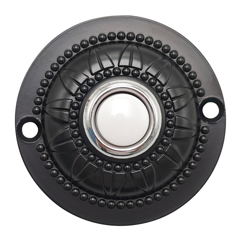 UDSKNV[KSL LED Lighted Up Black Wired Metal Doorbell Push Button for Home Universal Garage Door Opener Switch