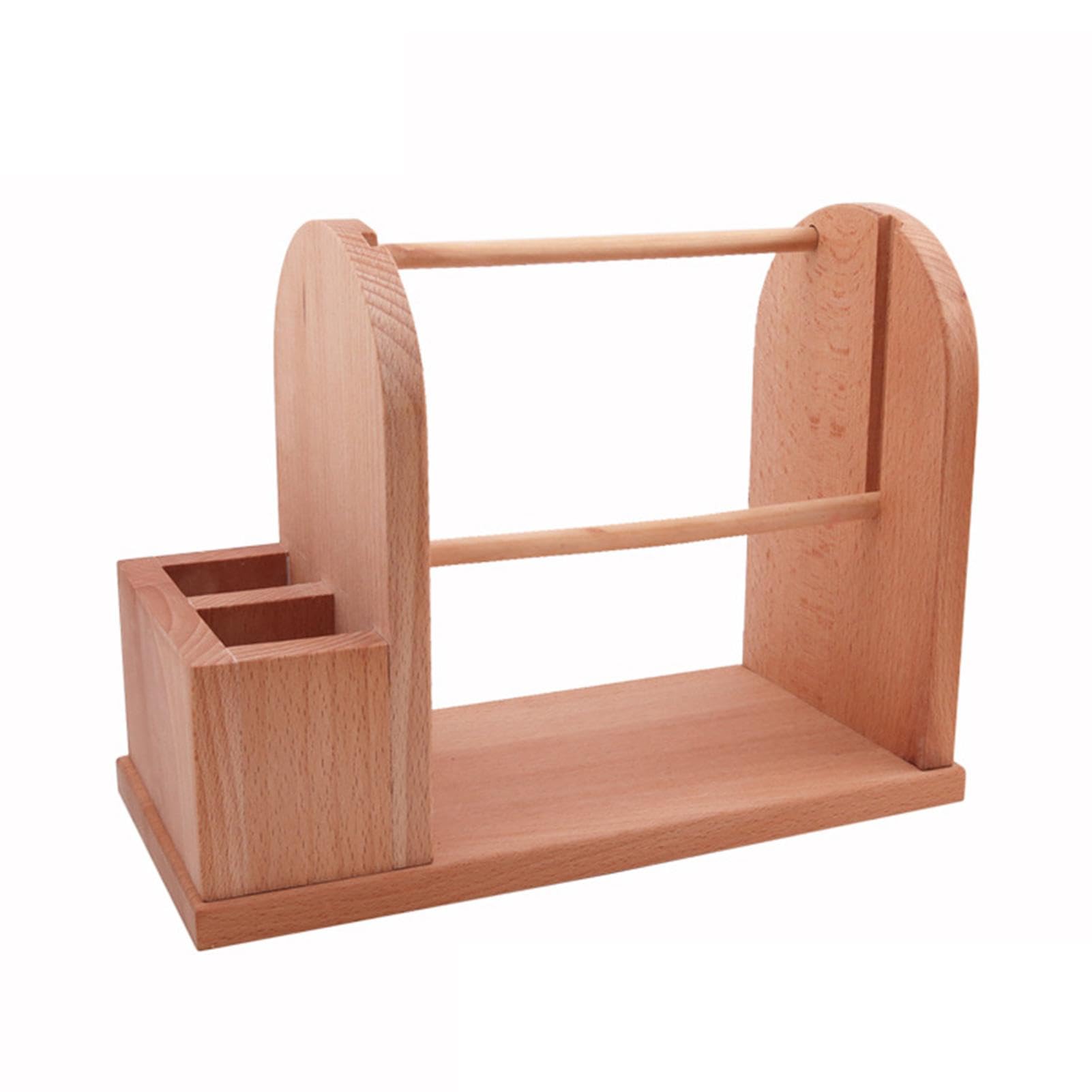 Dispensador De Ovillos Lana Soporte Madera Ranurada Doble Estable