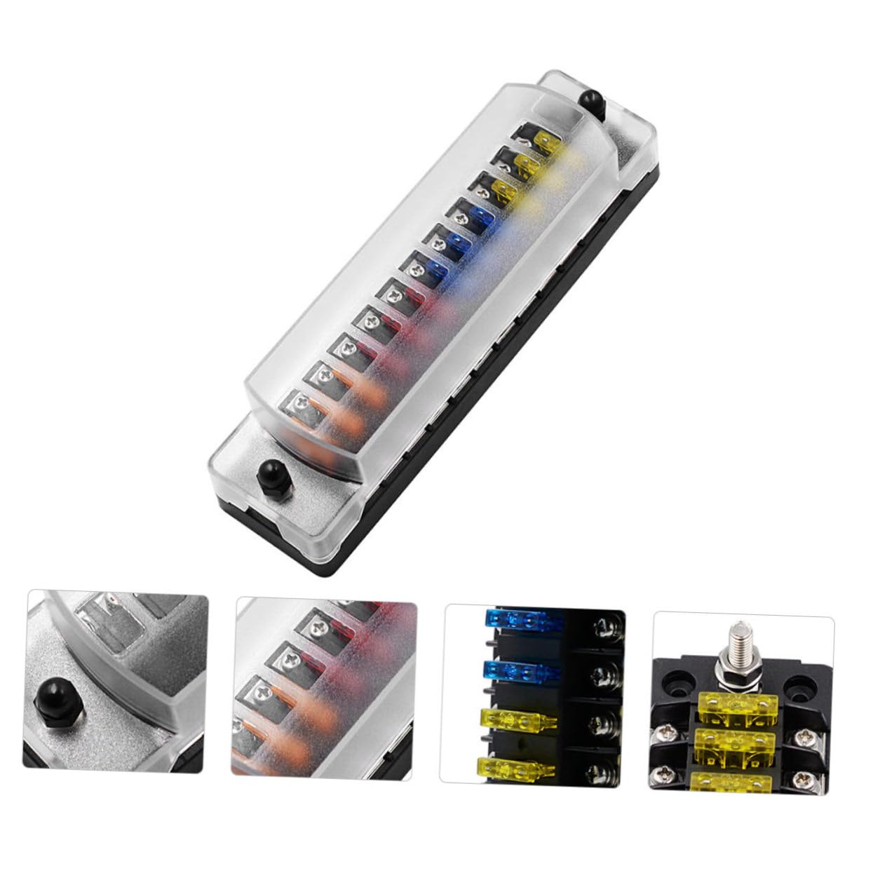 MAGICLULU 1pezzi Scatola Fusibili Per Auto Vie Blocco Fusibili Per Auto Barca Camper Installazione Con Viti Autofilettanti Copertura Trasparente Resistente Alte e Basse Temperature