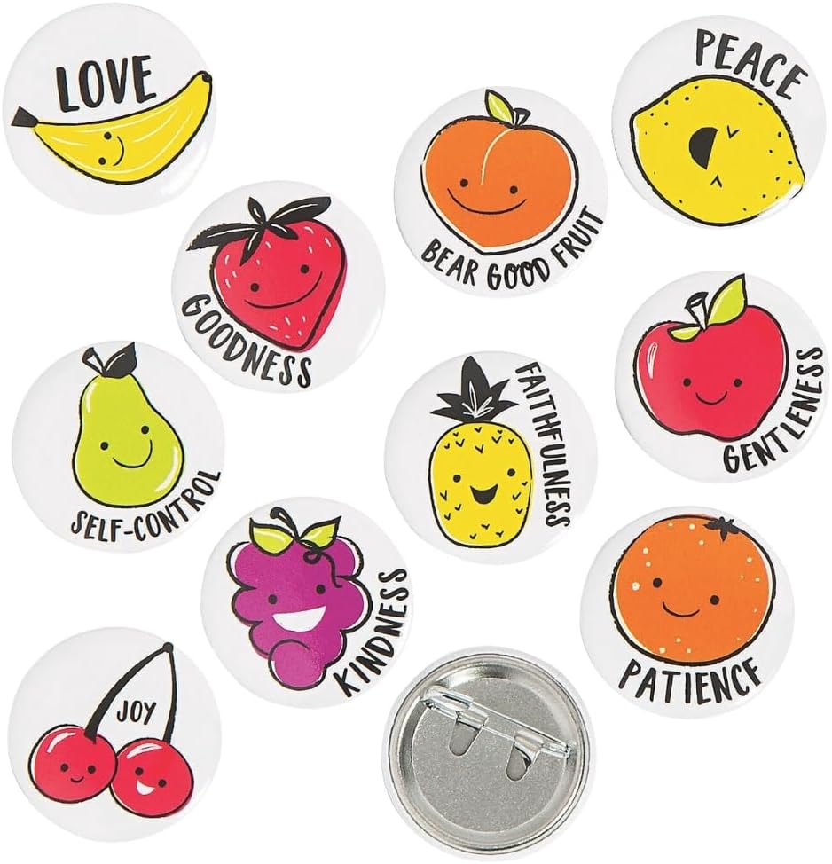 Fun Express Mini Christian Pin Set 48 Pack - Religious Faith Button Pin for Kids | Bible-Based Design | Perfect for Sunday School, Church Events & Christian Fall Festival Great for VBS & Youth Groups