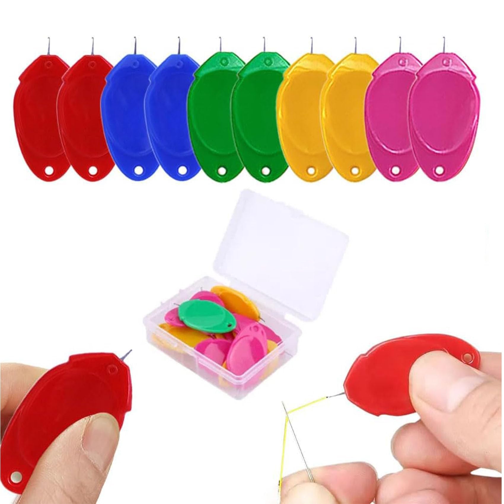 Sewing Machine Needle Threader, 2024 Needle Threader for Hand Sewing, Automatic Threading Aid Needle Threader Tool, Embroidery Simple Needle Threader, Needle Threader Great for Needle Work (10PCS)