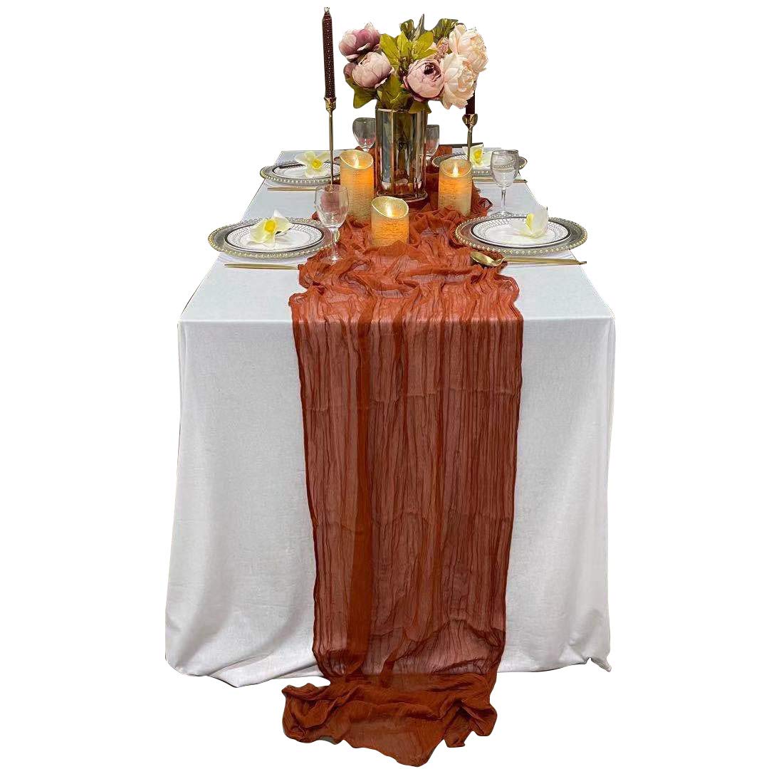 EHLDekol Cheesecloth Gauze Table Runner,Wedding Decor Arch Draping