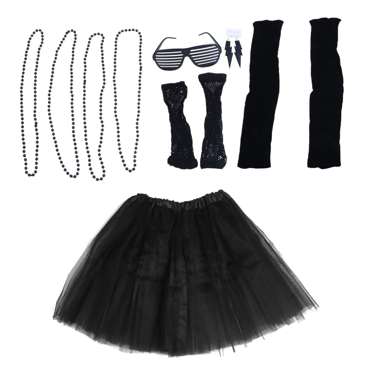 TOYANDONA 18pezzi Costume Retro Anni Per Set Neon e Gonna Tutu Accessori Per e Cosplay