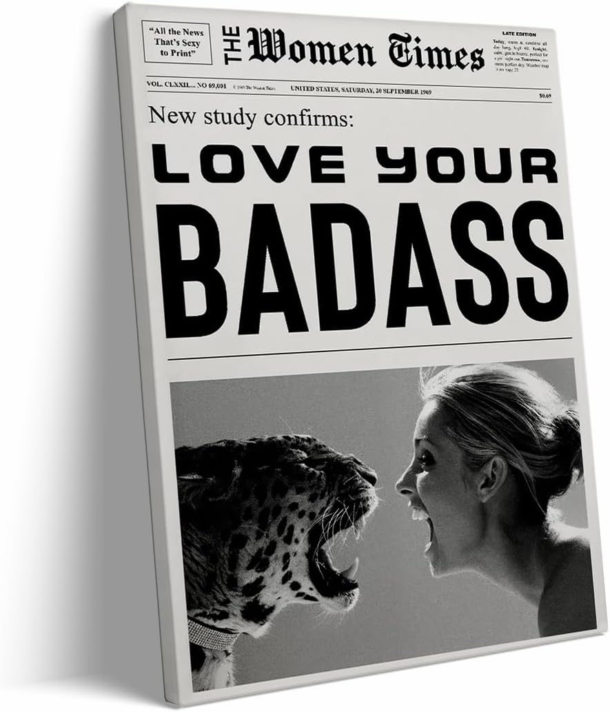 Badass Women Newspaper - Empowering Woman Wall Art