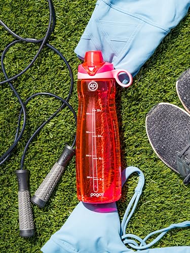 Image of Pogo BPA-Free Plastic Water Bottle with Chug Lid, Pink, 40 oz.