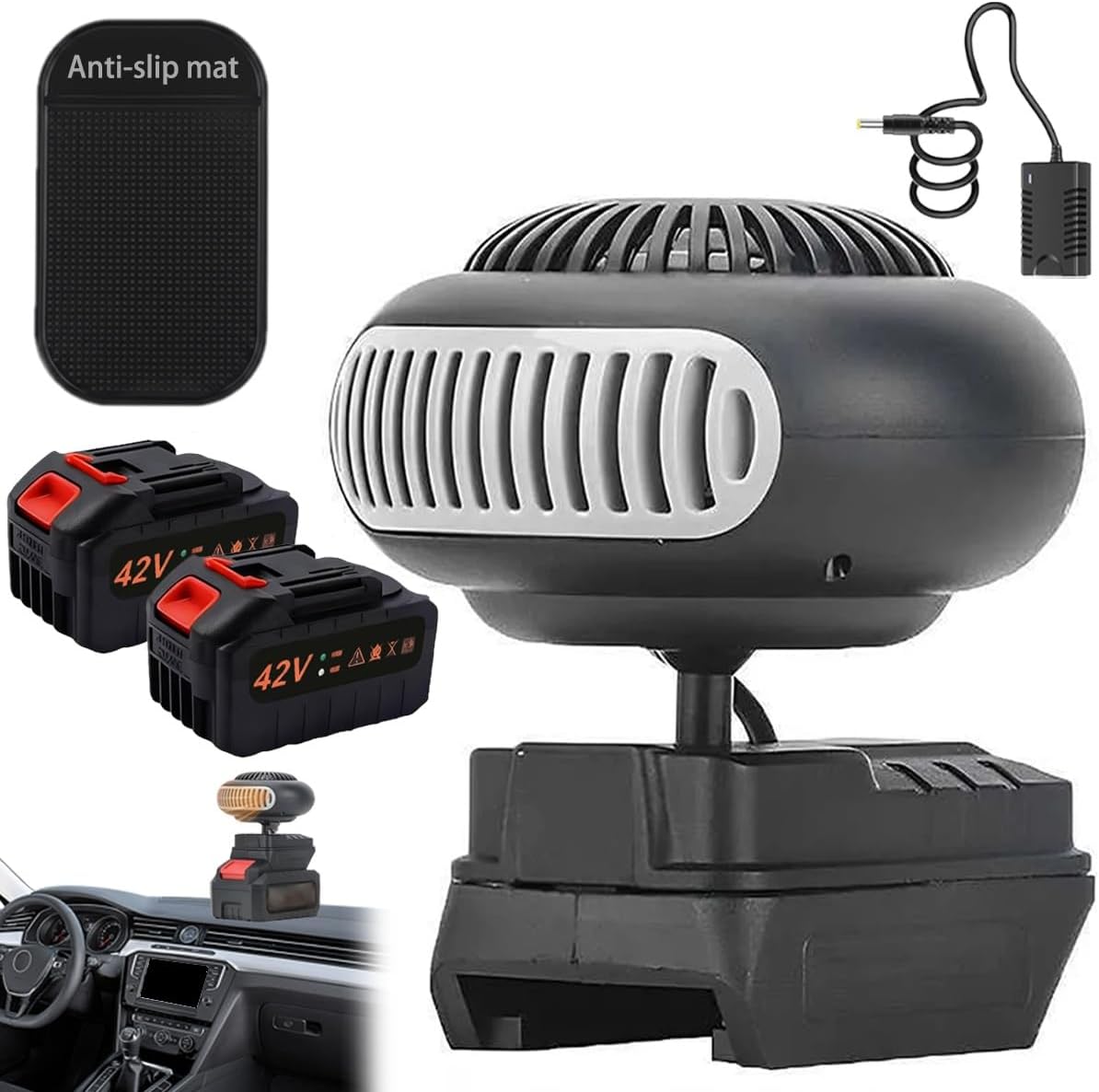 Нагреватель с батарейным питанием, 1500 мАч перезаряжаемый кемпинговый обогреватель для автомобиля и в помещении, портативный беспроводной 360° вращающийся