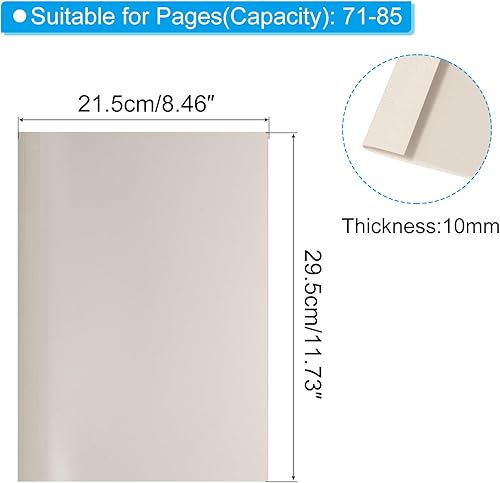 Miniatura 2 de PATIKIL Cubierta de encuadernación térmica de 0.4 pulgadas, 10 piezas de polietileno de 71 a 85 hojas, carpeta protectora de archivos de papel de