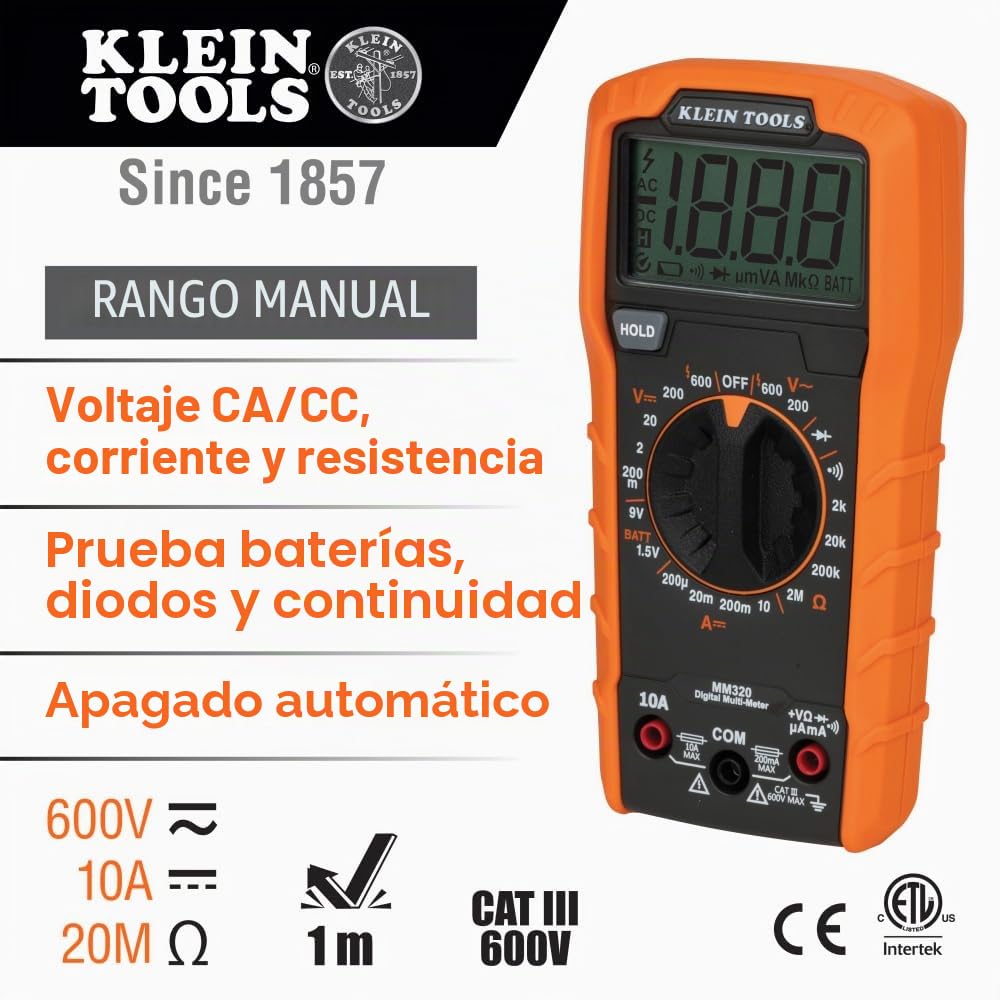 Digital Multimeter Premium Electrical Test Kit with Non-Contact Voltage Tester, Receptacle Tester, Test Leads Klein Tools 69355