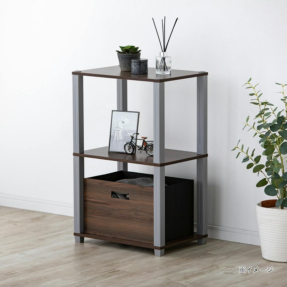 Amazon｜カインズ(CAINZ) 収納ラック EH14 ブラウン 48cm×74.9cm×33cm
