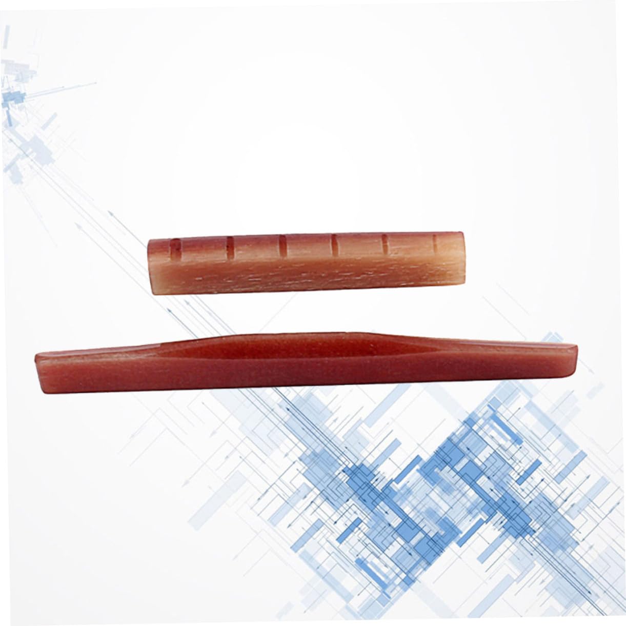 VANZACK 2pcs Bone Guitar Bridge Saddle Nut for Acoustic Folk Guitar Durable Lightweight Accessory Dark Red Design for