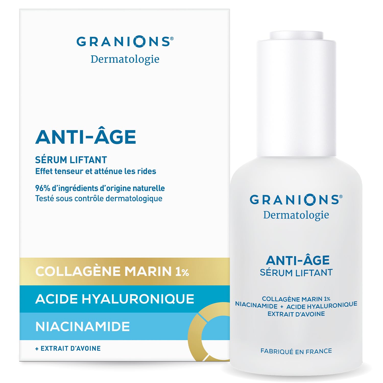 Voyage - GRANIONS - CREME DE JOUR 50 mL + SERUM 30 mL + COLLAGENE MARIN SUBLIMLIFT POUDRE CERISE - Collagene Marin - Collagene et Acide Hyaluronique - Coenzyme Q10 - Skincare Anti Age - Anti Ride