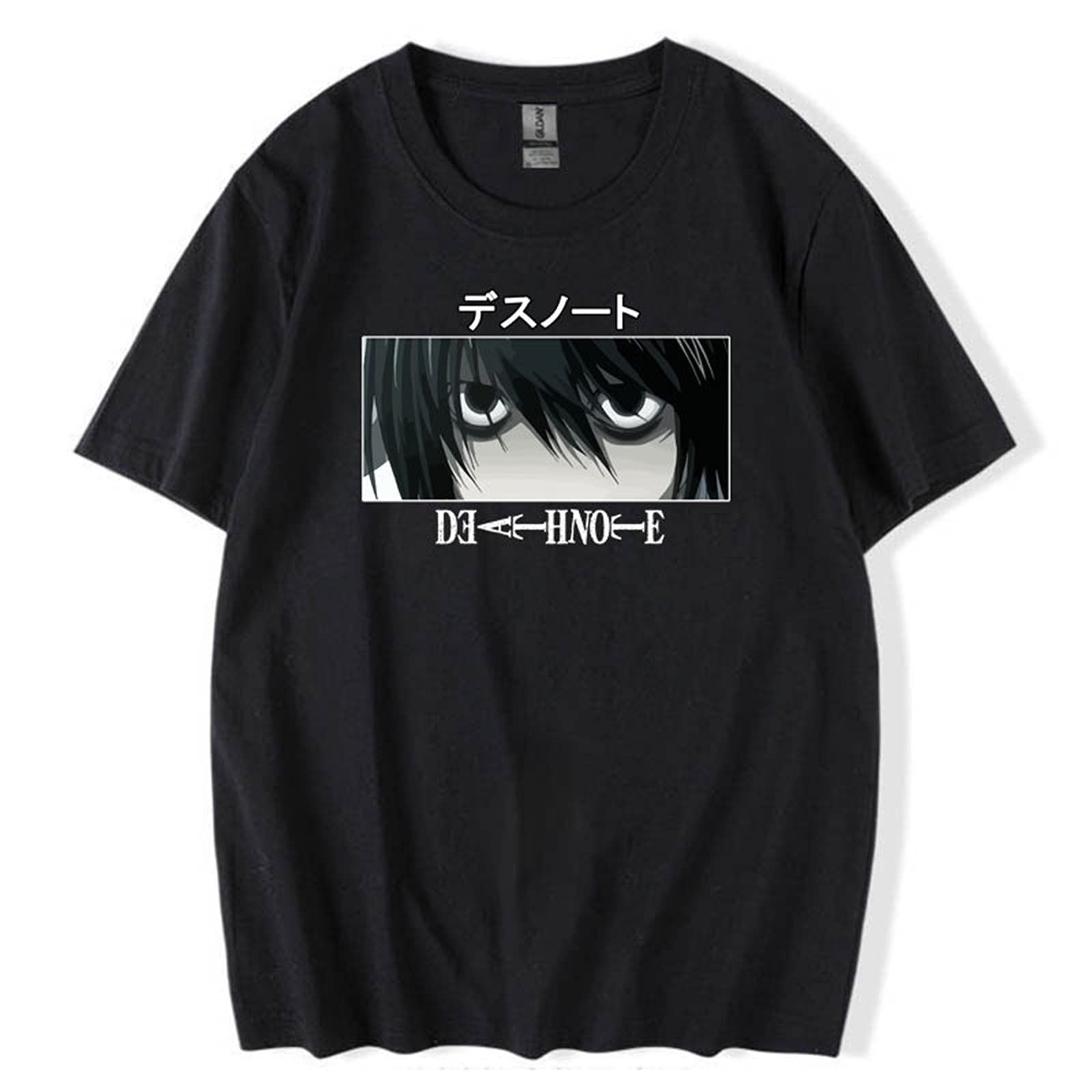 keepmore Japanese Anime Death Note T-Shirt L·Lawliet Ryuk Unisex T Shirt Top for Men Women Black