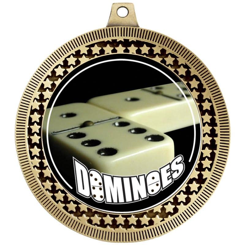 Medalla de premio Dominoes Gold Vega 2.75 pulgadas miniatura 2