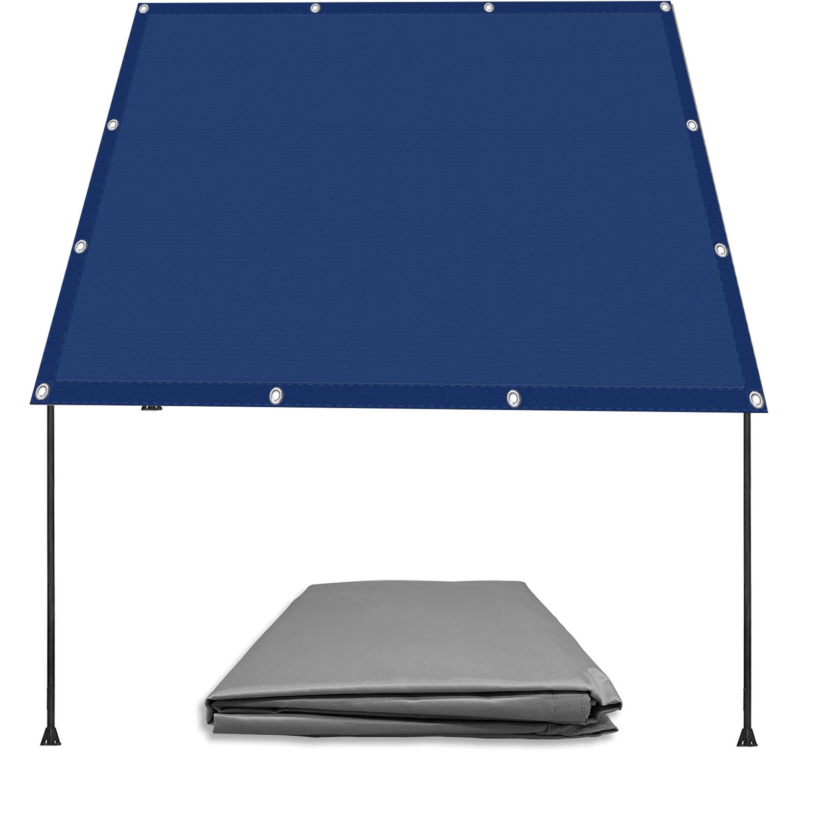 Voile d'ombrage extérieur 2x10 m pare-soleil avec cordons pour jardin et grand auvent