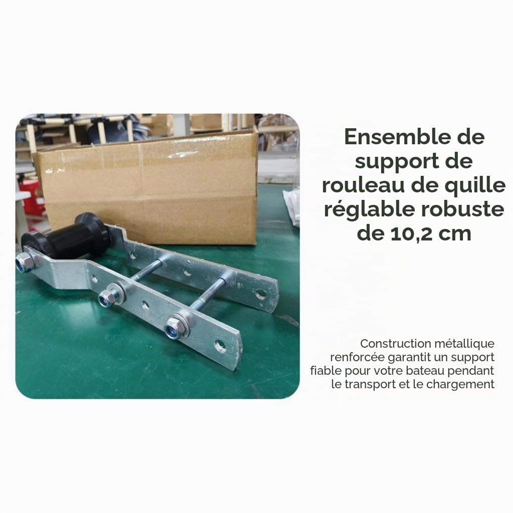 rockible Support de Rouleau de quille réglable, Assemblage de remorque de Bateau, Accessoire d'absorption des Chocs, Support de Bateau Robuste en métal et