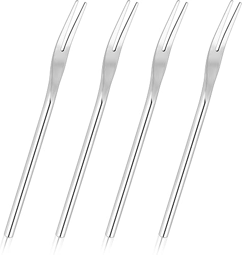 Miniatura 8 de 4 tenedores de acero inoxidable de 8.7 pulgadas, tenedor de postre de 8.7 in, tenedor de frutas, tenedor de ensalada, tenedor de mariscos, tenedor