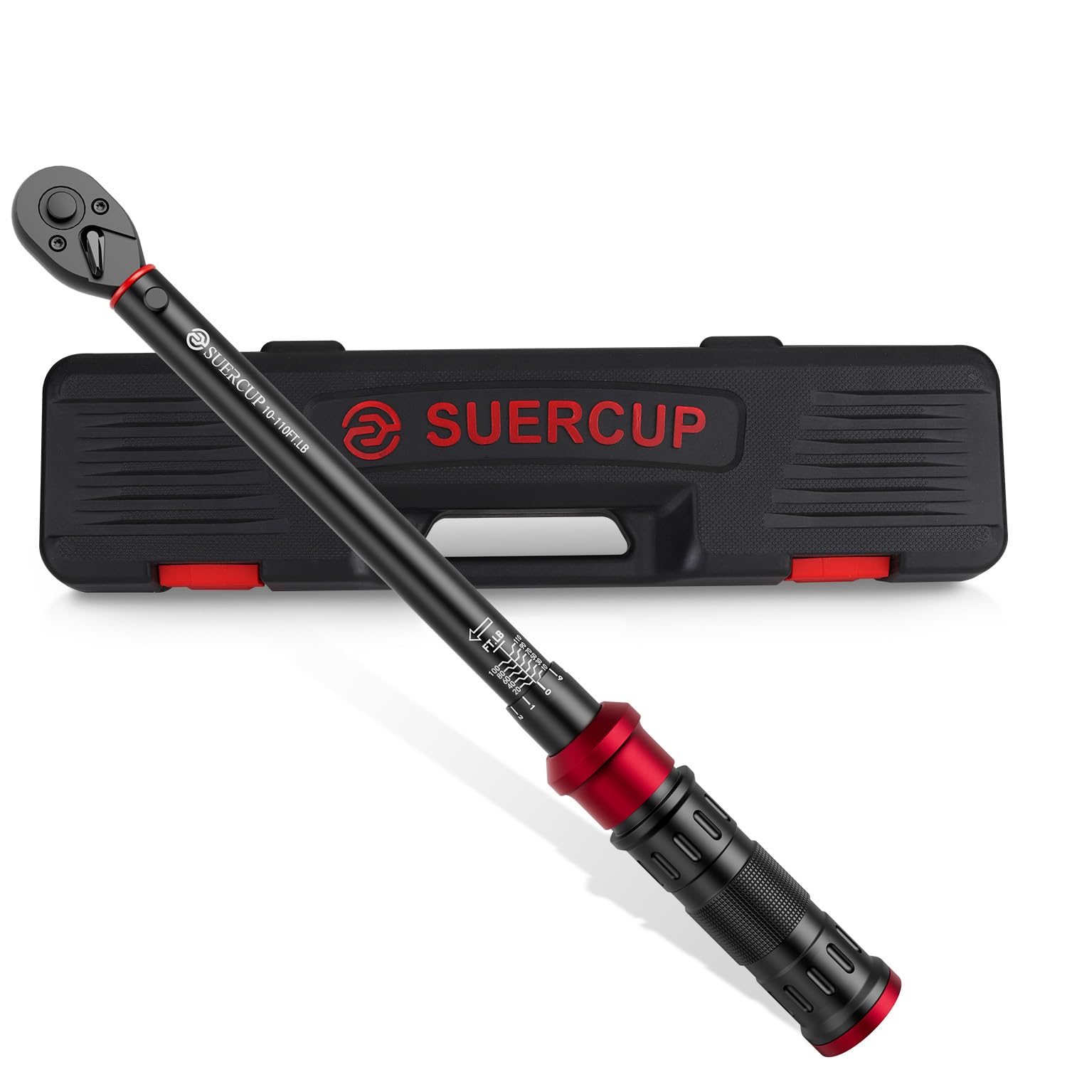 3/8-inch Drive Torque Wrench - 10-110 ft.lb/13.6-149.2Nm, Dual-Direction Adjustable 72 Tooth Click Torque Wrench for Bicycle, Moto and Car Maintenance