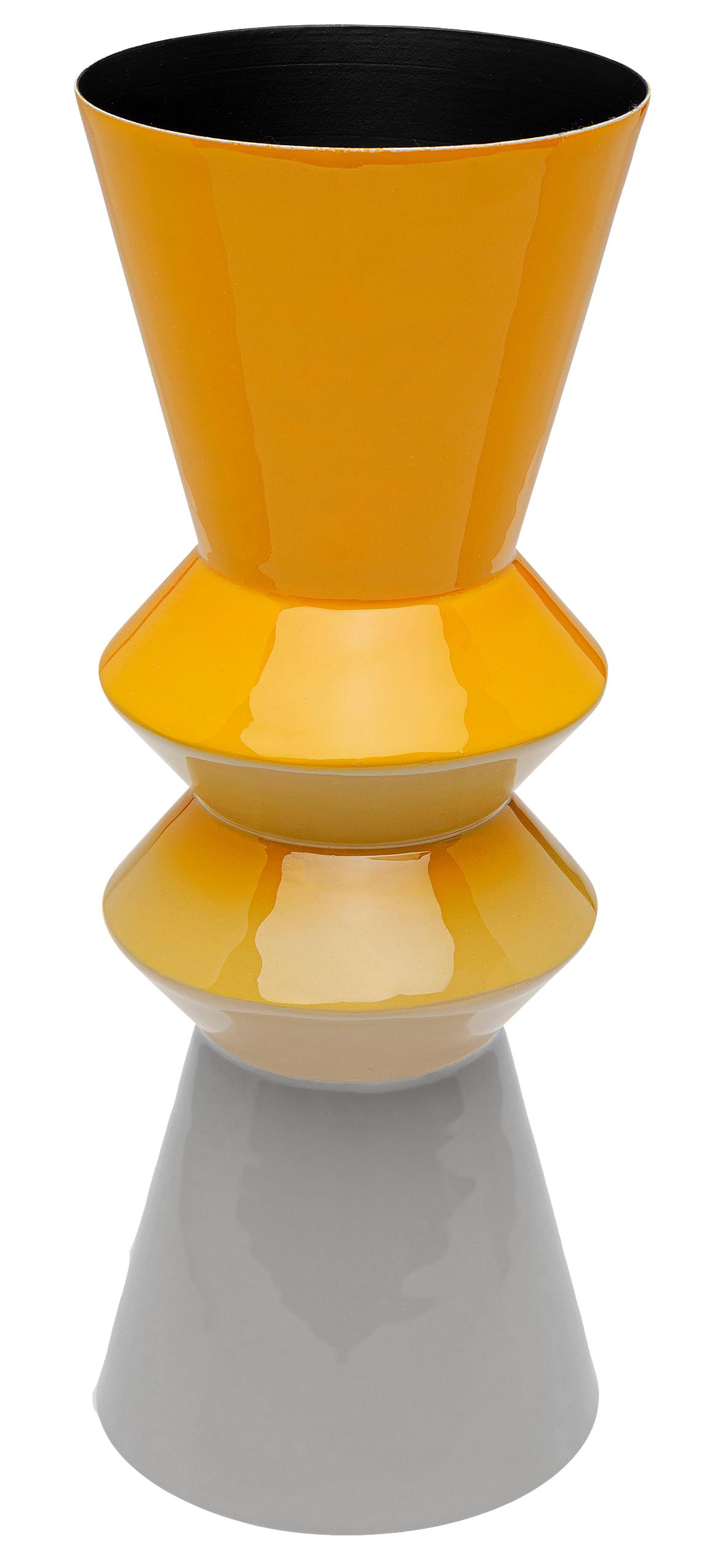 Kare Design Vase RICI Swing, Gelb, 35cm Höhe, Blumenvase, Dekorationsvase, Gefäß für Blumen, Tischvase, Wohnzimmer