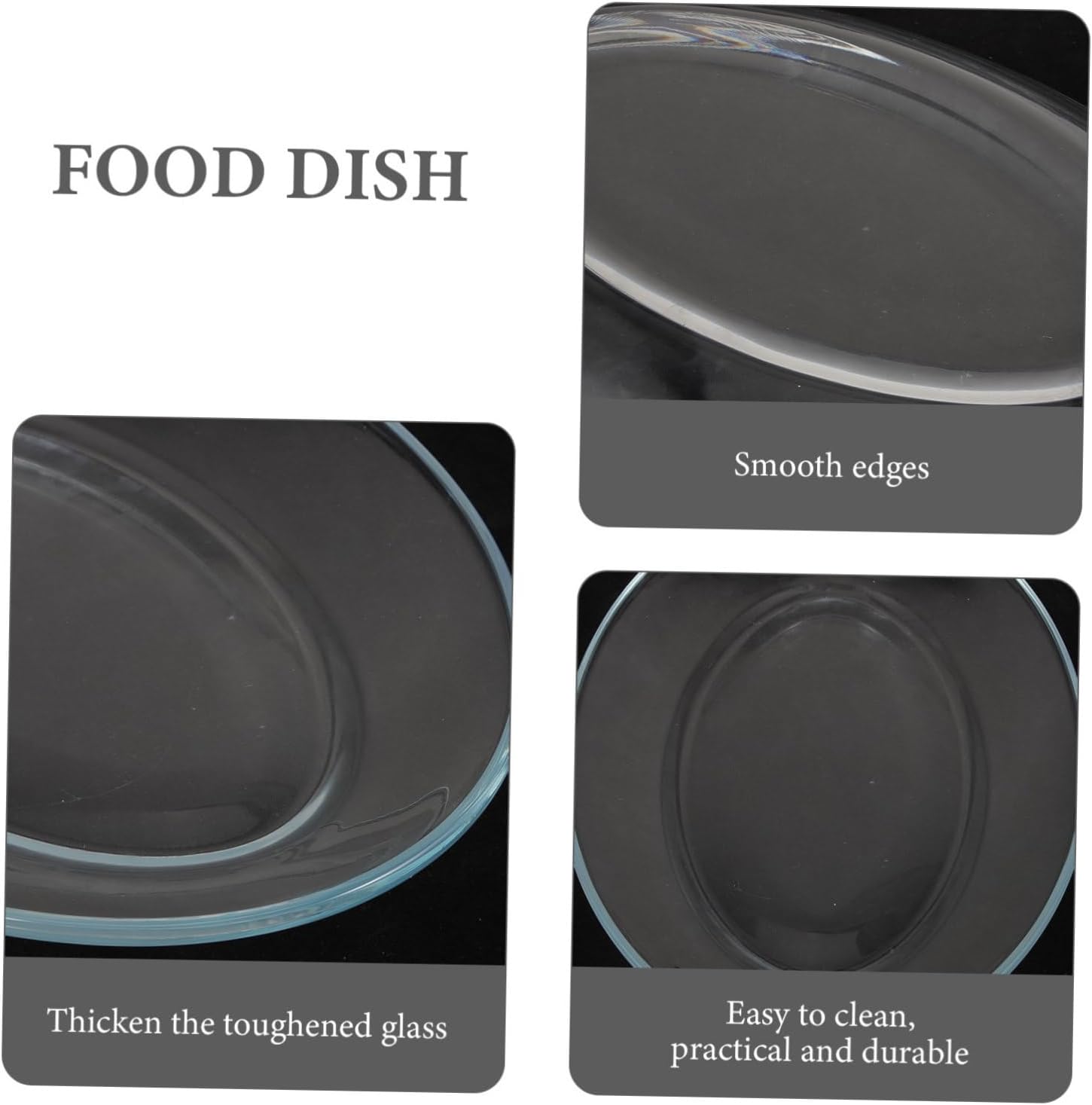GLEAVI Glass Fish Plate Serving Platter for Restaurant Food Use Xmas
