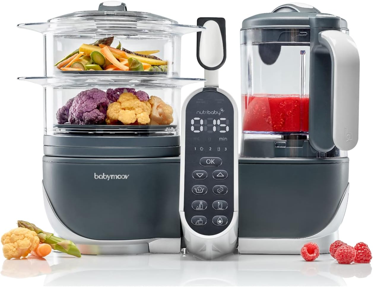 Babymoov Nutribaby (+) Food Processor & Blender Mixer - Industrial Grey