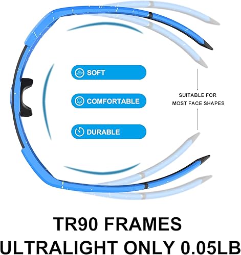 Miniatura 3 de HAAYOT Cycling Glasses,Polarized Baseball Sunglasses for Men Women 1 or 5 Lenses,Sports Running Biking Fishing Sunglasses