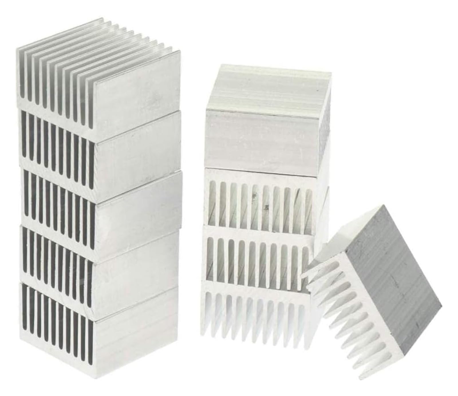 Używany w chłodnicach z chipem 100 szt. 40x40x20mm aluminiowy radiator chłodzący do elektronicznego układu scalonego LED RAM Cooler chłodzący radiator(Comes With 3m Tape)
