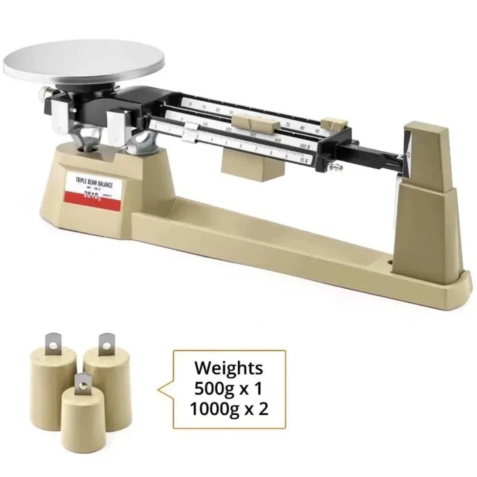 Dreifach-Balkenwaage for Labor, 2610 g/0,1 g, analytisches Gewichtsset, mit Null-Einstellknopf Kommerzielle Qualität
