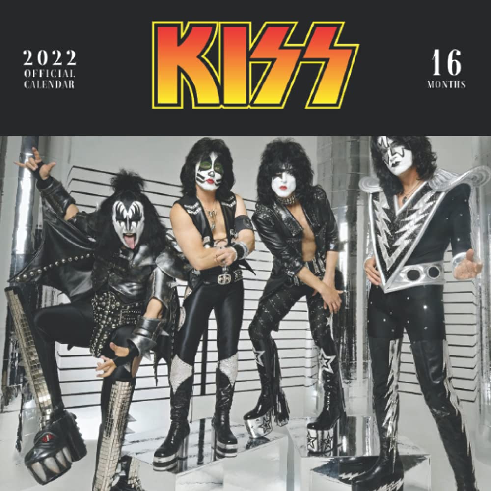 2022 Calendar Kiss: Kiss Official 2022 Calendar with Notes Section, Monthly Square Calendar from September 2021 to December 2022 with 18 Exclusive Kiss Photoshoots
