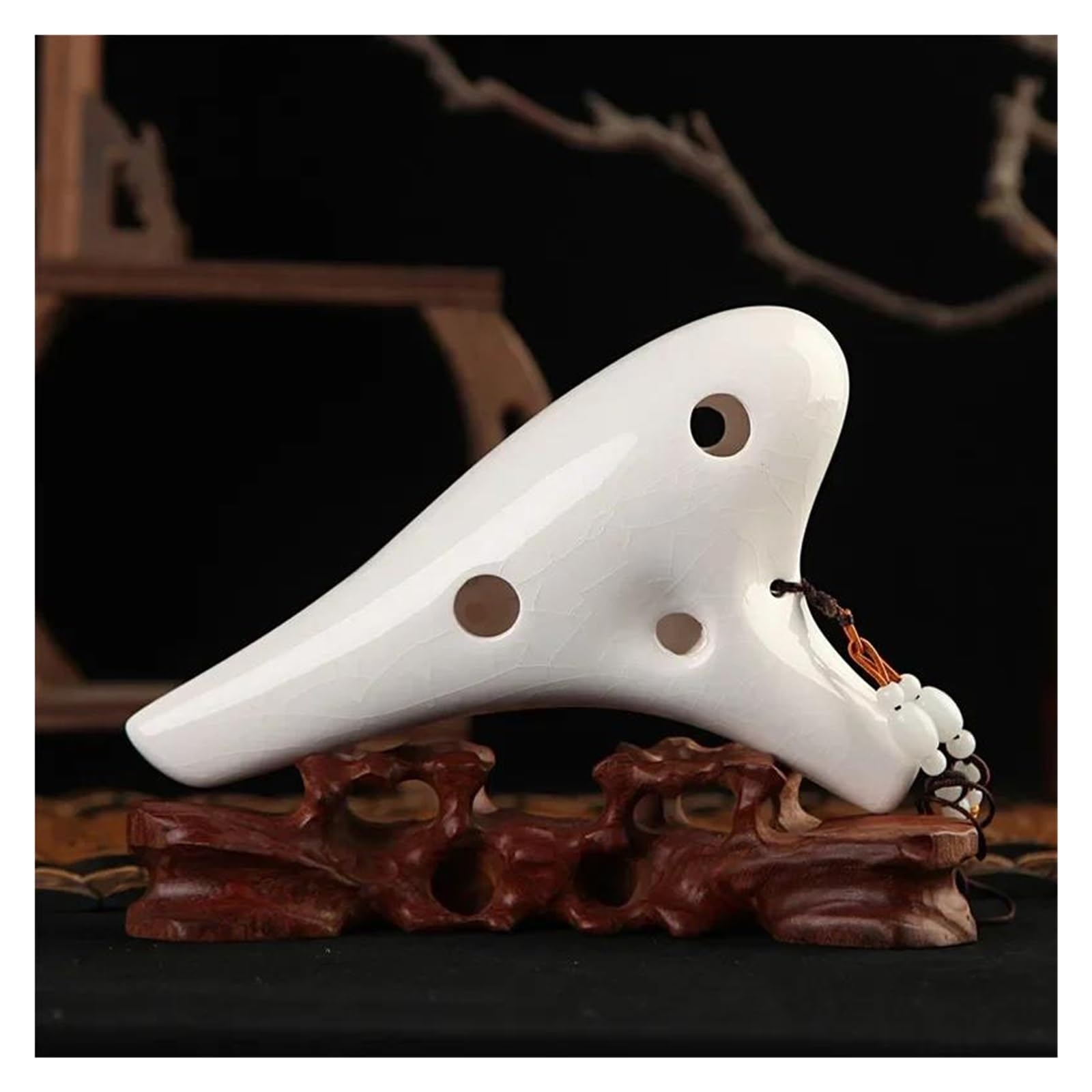 Ocarina Ocarina A 12 Fori Con Tono AC Stile Antico Cinese Forma Aggraziata Flauto In Ceramica Professionale Con Pittura A Mano(Figure A)