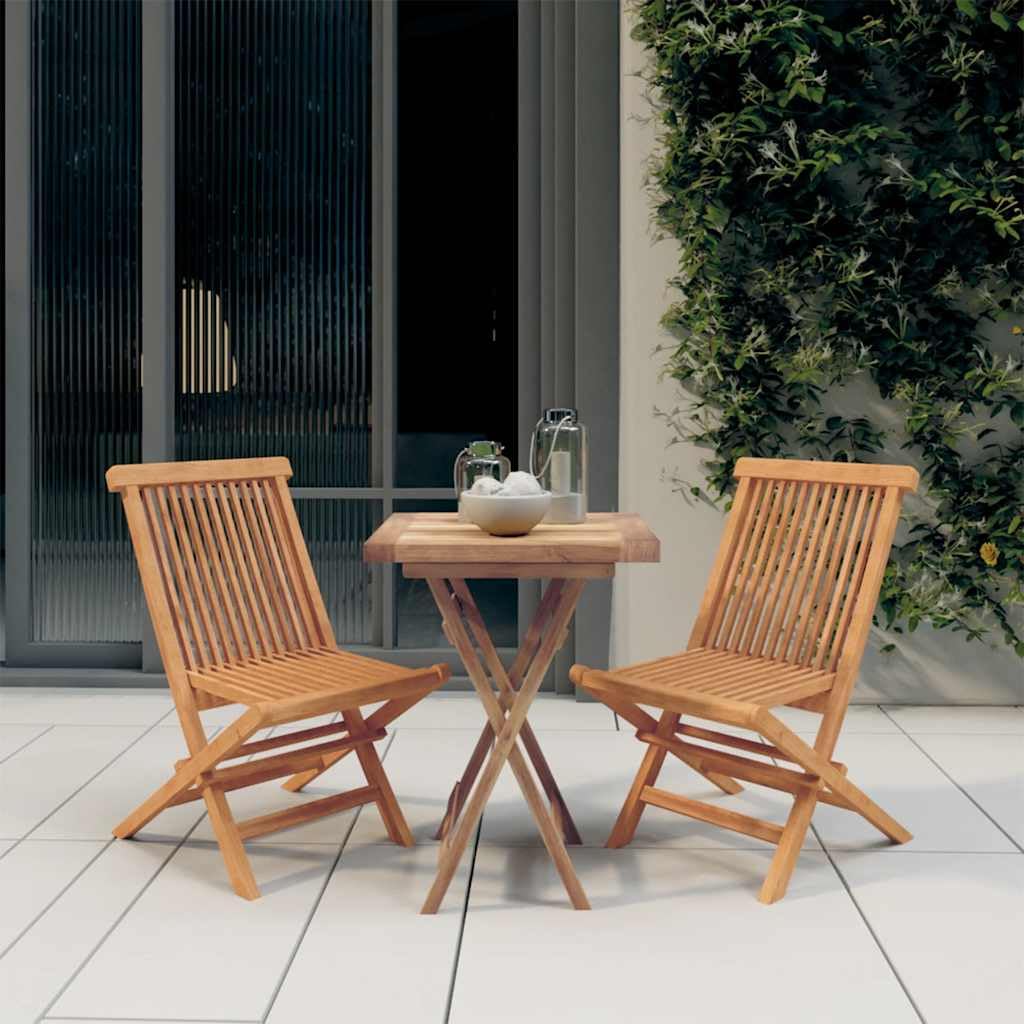 Gruppo da giardino pieghevole in teak massiccio, 3 pezzi, mobili da giardino in teak per terrazza e giardino