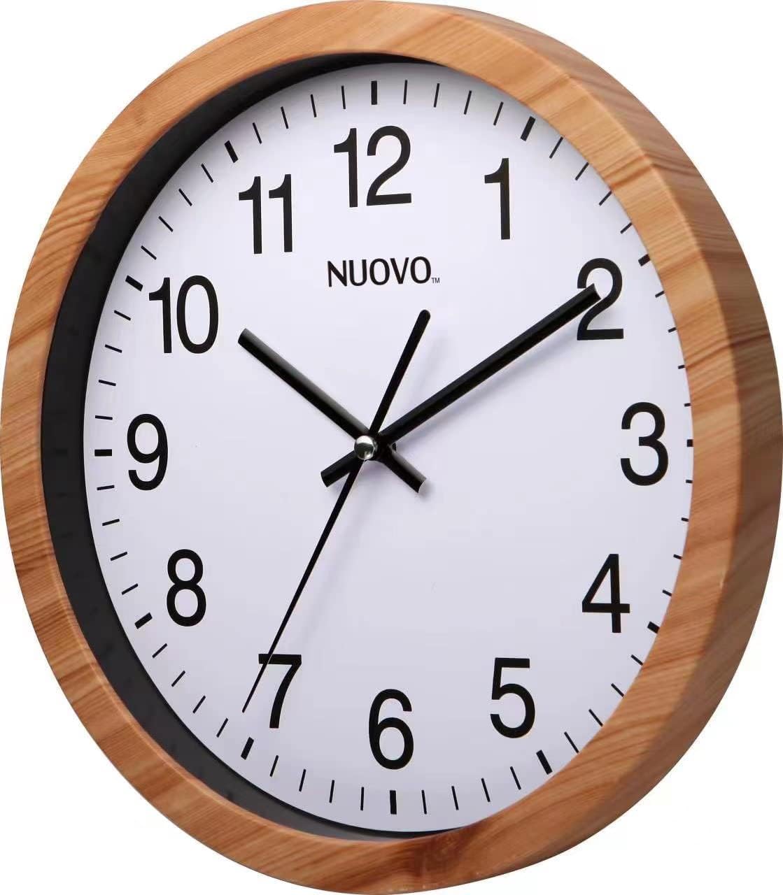 NUOVO Reloj de pared redondo de grano de madera de 40 cm (40 cm)
