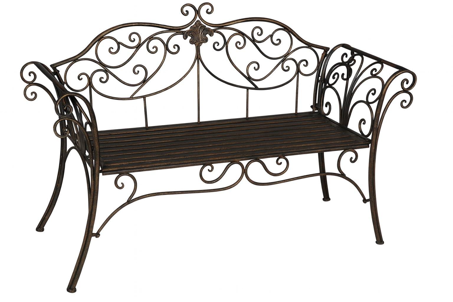 Biscottini Panca da Giardino - Panchina da Esterno - Divanetto in Ferro Bronzato - Panchina da Giardino 135x50x92 cm - Panche da Giardino in Metallo - Seda 2 Posti - Panchine Ghisa