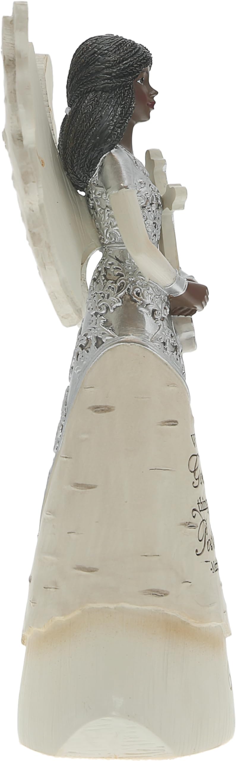 Pavilion - with God - 6.5" EBN Angel with Cross, Beige, Brown, Black, Silver, Purple, Green, White, 6-1/2" - Image 4