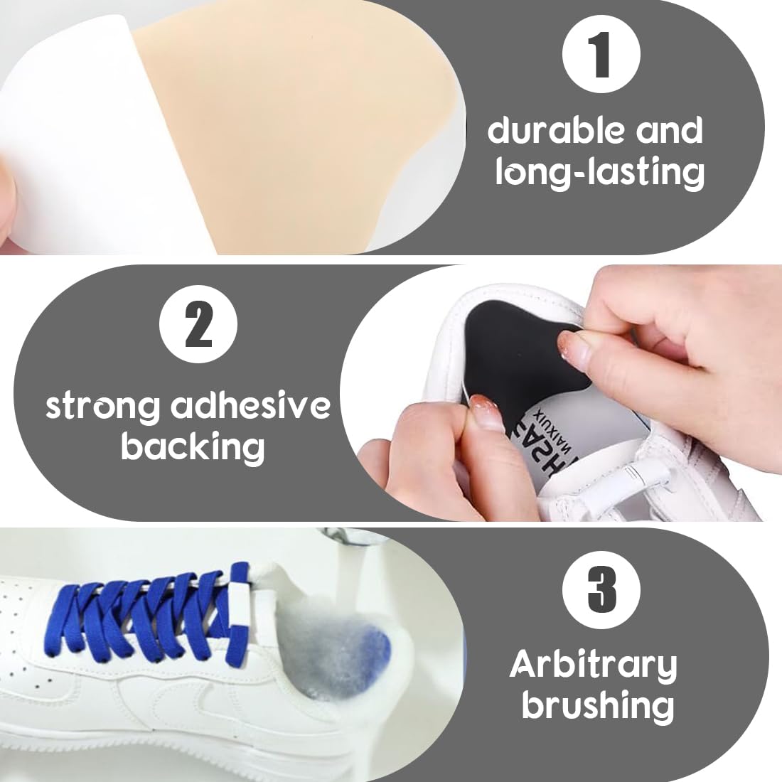 30 Piezas Pegatina reparacion zapatillas, parche autoadhesivo de talón de zapato almohadilla talon zapatos parche de prevención de roto de zapato parches de reparación de zapatillas
