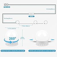 Vista 4 de Premtess - Luces de tocador para espejo, estilo Hollywood con 14 bombillas regulables, color y brillo ajustables, cable USB (no incluye espejo)