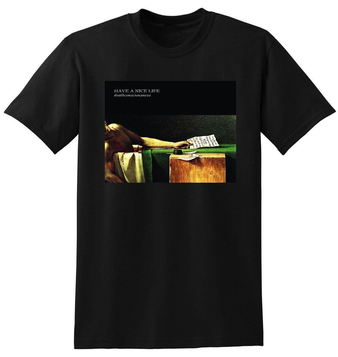 Kolity Men's Black Have A Nice Life T Shirt Deathconsciousness Vinyl Cd Cover Small Medium Large L