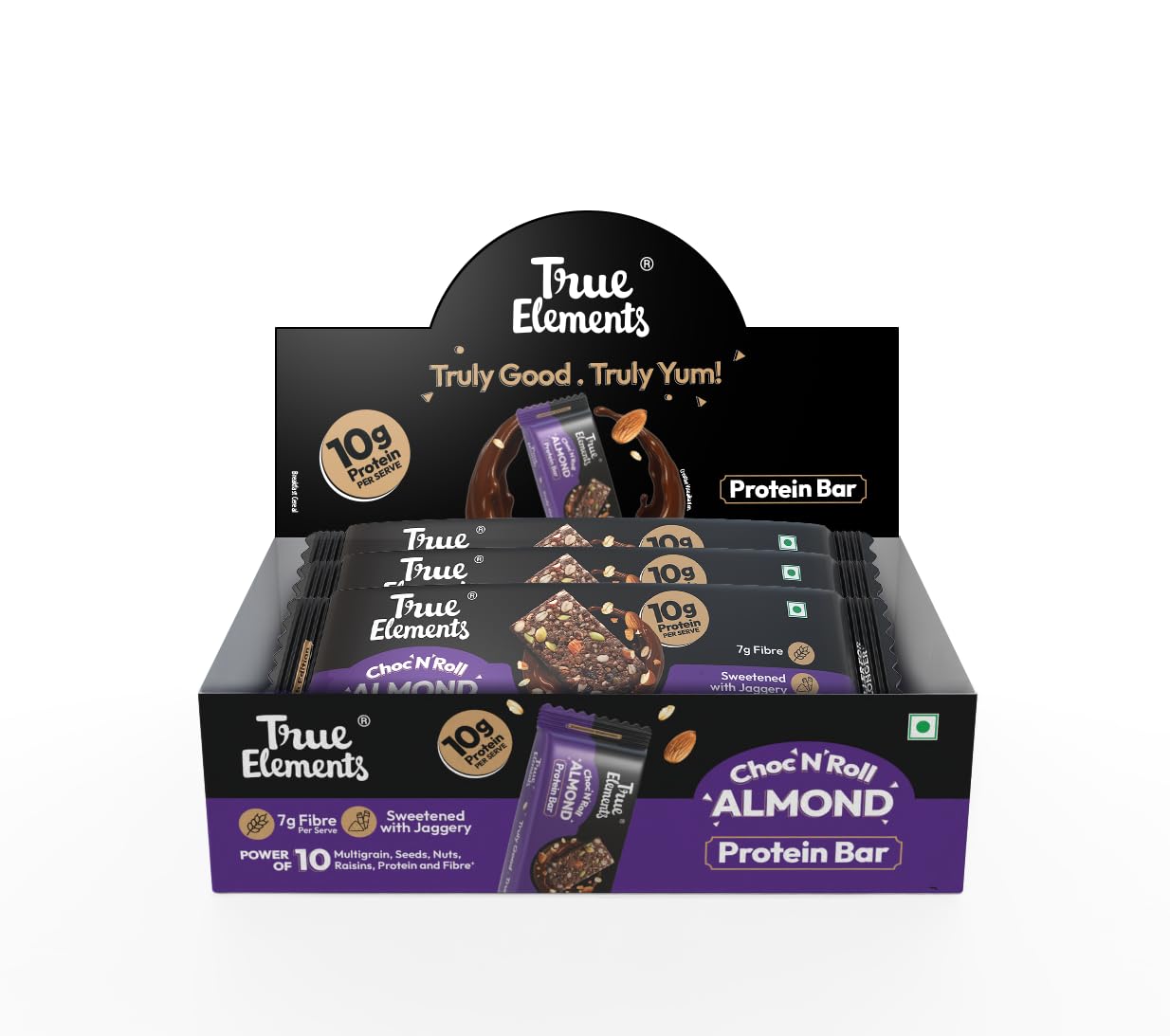 True Elements Choc ‘N’ Roll Almond Protein Bar 300gm (Pack of 6 * 50 g)