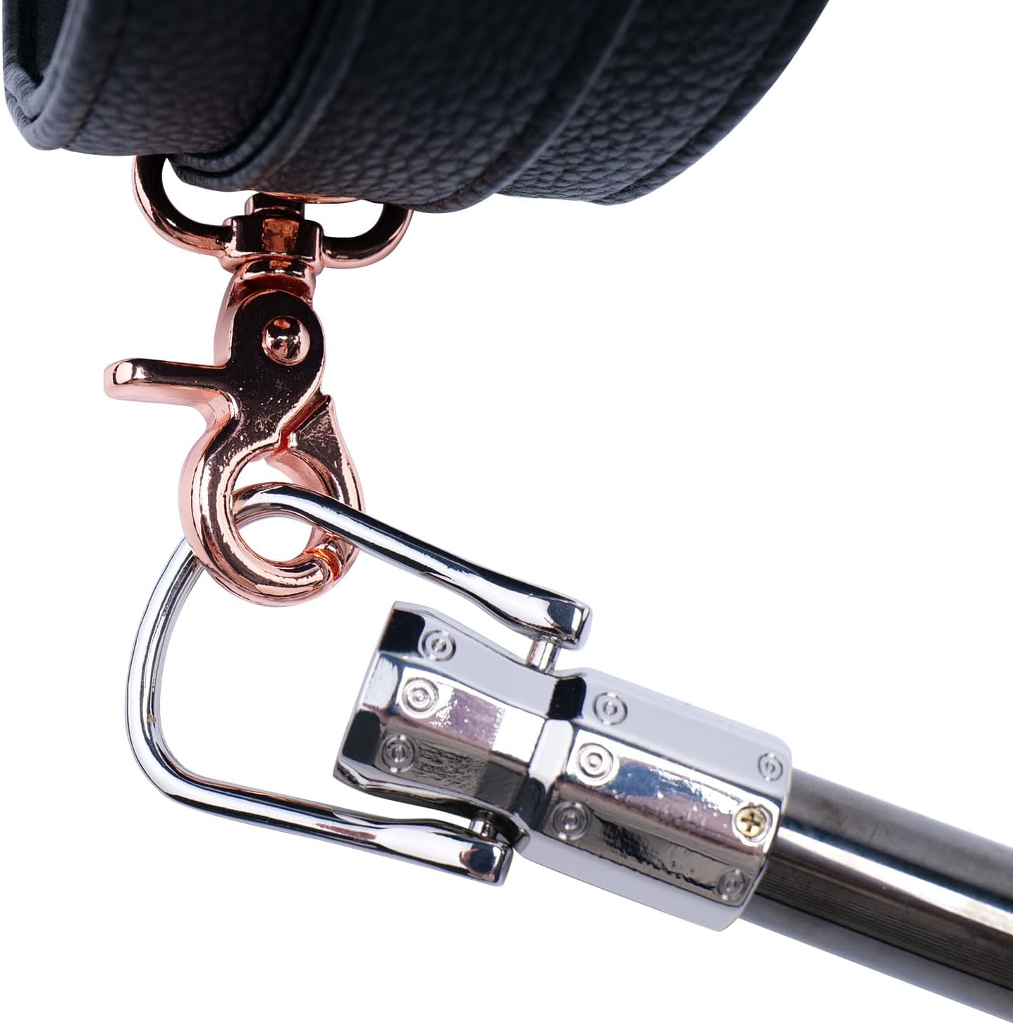 Spreader Bar Heavy Duty Stainless Steel Exercise Metal Bar with 2 pcs Fur Adjustable Straps, Yoga Training Fitness Gear, Workout Bar,Sports Gym Kit