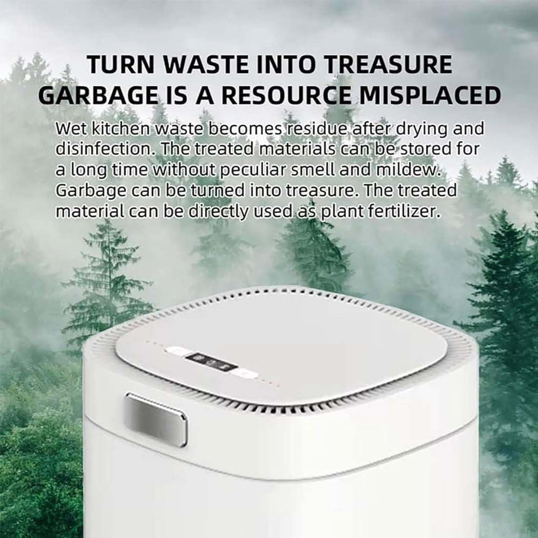 Electric Compost Kitchen - Automatic Food Waste Disposal, Odorless Compost Bin, Year-Round Composting, Self-Cleaning Function, Convenient Use