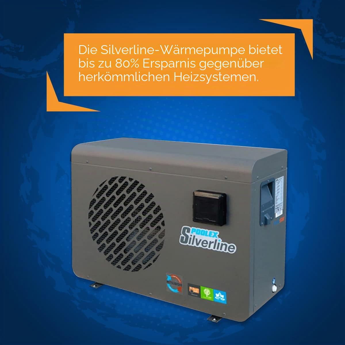 POOLEX Silverline 90 Wärmepumpe, Grau